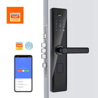 رمز RFID IC Card تطبيق الهاتف الذكي فتح البصمة البيومترية القفل الذكي Tuya Smart WiFi قفل الباب الرقمي